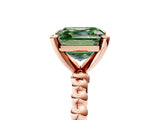 Rose gold Fancy Green Asscher Cut Diamond Solitaire Ring with Beaded Band and Prong Setting_50