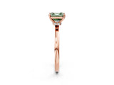 Rose gold Fancy Green Asscher Cut Diamond Solitaire Ring with Classic Band and Four-Prong Setting_2