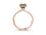 Rose gold Fancy Green Asscher Cut Diamond Solitaire Ring with Classic Band and Four-Prong Setting_3