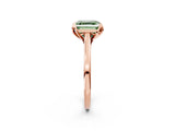 Rose gold Fancy Green Asscher Cut Diamond Solitaire Ring with Flower Prong Setting and Classic Band_14