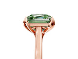 Rose gold Fancy Green Asscher Cut Diamond Solitaire Ring with Flower Prong Setting and Classic Band_17