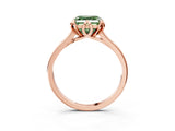 Rose gold Fancy Green Asscher Cut Diamond Solitaire Ring with Flower Prong Setting and Classic Band_25