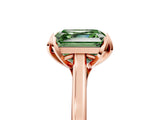 Rose gold Fancy Green Asscher Cut Diamond Solitaire Ring with Flower Prong Setting and Classic Band_27
