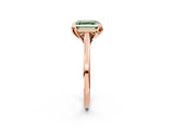 Rose gold Fancy Green Asscher Cut Diamond Solitaire Ring with Flower Prong Setting and Classic Band_38