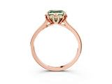 Rose gold Fancy Green Asscher Cut Diamond Solitaire Ring with Flower Prong Setting and Classic Band_39