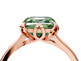 Rose gold Fancy Green Asscher Cut Diamond Solitaire Ring with Flower Prong Setting and Classic Band_40