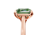 Rose gold Fancy Green Asscher Cut Diamond Solitaire Ring with Flower Prong Setting and Classic Band_41