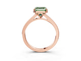 Rose gold Fancy Green Asscher Cut Diamond Solitaire Ring with Pavé Band and Prong Setting_15