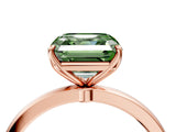 Rose gold Fancy Green Asscher Cut Diamond Solitaire Ring with Thin Band and Prong Setting_16