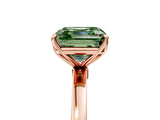 Rose gold Fancy Green Asscher Cut Diamond Solitaire Ring with Thin Band and Prong Setting_17