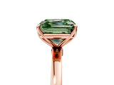 Rose gold Fancy Green Asscher Cut Diamond Solitaire Ring with Thin Band and Prong Setting_29