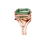 Rose gold Fancy Green Asscher Cut Diamond Solitaire Ring with Twist Band and Four-Prong Setting_34