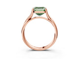 Rose gold Fancy Green Asscher Cut Diamond Solitaire Twist Band Prong Setting Ring_46