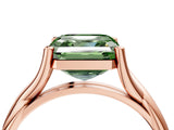 Rose gold Fancy Green Asscher Cut Diamond Solitaire Twist Band Prong Setting Ring_47