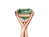 Rose gold Fancy Green Asscher Cut Diamond Solitaire Twist Band Prong Setting Ring_48