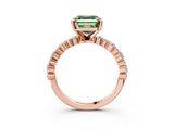 Rose gold Fancy Green Asscher Cut Diamond Solitaire with Side Stones, Pave Band, Four-Prong Setting_50