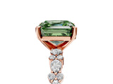 Rose gold Fancy Green Asscher Cut Diamond Solitaire with Side Stones, Pave Band, Four-Prong Setting_52