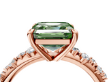 Rose gold Fancy Green Asscher  Cut Diamond Vine Band with Four-Prong Setting_4