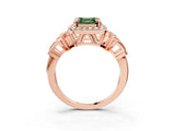 Rose gold Fancy Green Asscher Cut Halo Diamond Split Shank Engagement Ring with Four-Prong Setting_3