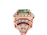 Rose gold Fancy Green Asscher Cut Halo Diamond Split Shank Engagement Ring with Four-Prong Setting_5