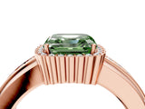 Rose gold Fancy Green Asscher  Cut Halo Pave Band Four-Prong Ring_34