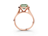 Rose gold Fancy Green Asscher  Cut Halo Solitaire Engagement Ring with Square Band and Four-Prong Setting_69