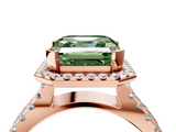 Rose gold Fancy Green Asscher  Cut Halo Split Shank Pave Set Ring_21