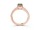 Rose gold Fancy Green Asscher Cut Solitaire Diamond Engagement Ring with Pavé Band and Six-Prong Setting_27