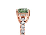 Rose gold Fancy Green Asscher Cut Solitaire Diamond Engagement Ring with Pavé Band and Six-Prong Setting_29