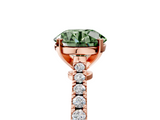 Rose gold Fancy Green Asscher  Cut Solitaire Diamond Engagement Ring with Pave Band and Four-Prong Setting_5