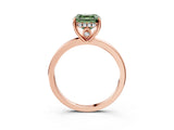 Rose gold Fancy Green Asscher Cut Solitaire Diamond Ring with Prong Setting and Plain Band_3