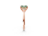 Rose gold Fancy Green Asscher Cut Solitaire Diamond Ring with Six-Prong Setting and Classic Band_14
