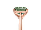 Rose gold Fancy Green Asscher Cut Solitaire Diamond Ring with Six-Prong Setting and Classic Band_17