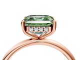 Rose gold Fancy Green Asscher  Cut Solitaire Engagement Ring with Four-Prong Setting and Classic Band_21