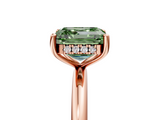 Rose gold Fancy Green Asscher  Cut Solitaire Engagement Ring with Four-Prong Setting and Classic Band_22