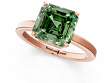 Rose gold Fancy Green Asscher  Cut Solitaire Engagement Ring with Four-Prong Setting on a Classic Band_1