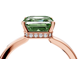 Rose gold Fancy Green Asscher  Cut Solitaire Engagement Ring with Four-Prong Setting on a Classic Band_4