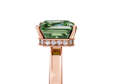 Rose gold Fancy Green Asscher  Cut Solitaire Engagement Ring with Four-Prong Setting on a Classic Band_5