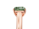 Rose gold Fancy Green Asscher Cut Solitaire Engagement Ring with Tapered Band and Four-Prong Setting_8