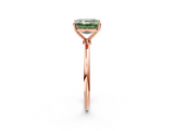 Rose gold Fancy Green Asscher  Cut Solitaire Engagement Ring with Thin Band and Four-Prong Setting_5