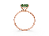 Rose gold Fancy Green Asscher  Cut Solitaire Engagement Ring with Thin Band and Four-Prong Setting_6