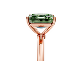 Rose gold Fancy Green Asscher  Cut Solitaire Engagement Ring with Thin Band and Four-Prong Setting_8