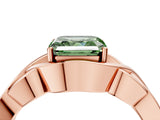 Rose gold Fancy Green Asscher Cut Solitaire Intertwined Band Prong Setting Ring_4