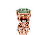 Rose gold Fancy Green Asscher Cut Solitaire Milgrain Leaf Band with Prong Setting_17