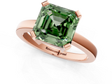 Rose gold Fancy Green Asscher  Cut Solitaire Ring with Four-Prong Setting and Classic Band_19