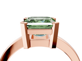 Rose gold Fancy Green Asscher  Cut Solitaire Ring with Four-Prong Setting and Classic Band_22