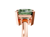 Rose gold Fancy Green Asscher  Cut Solitaire Ring with Four-Prong Setting and Classic Band_23