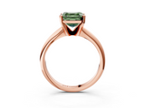 Rose gold Fancy Green Asscher  Cut Solitaire Ring with Four-Prong Setting on a Classic Band_3