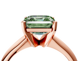 Rose gold Fancy Green Asscher  Cut Solitaire Ring with Four-Prong Setting on a Classic Band_4
