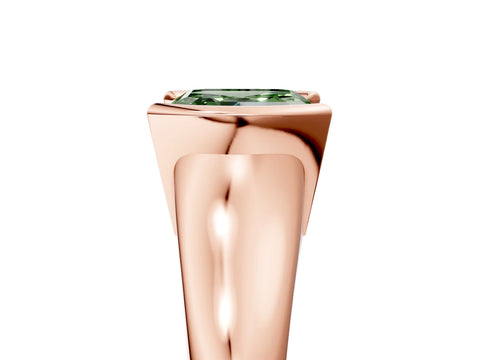 Rose gold Fancy Green Asscher Cut Solitaire Tension Set Diamond Ring with Split Shank Band_5